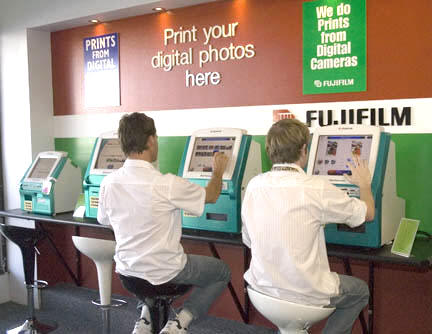 self serve digital kiosks for your digital printing and photo gifting products such as books, coasters,cards,cushions,stubbu holders and more at foons photographics in wonthaggi