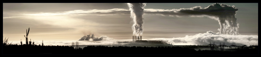 Latrobe Valley on a foggy morning with Hazelwood and Loy Yang power stations Foons Photographics 2006